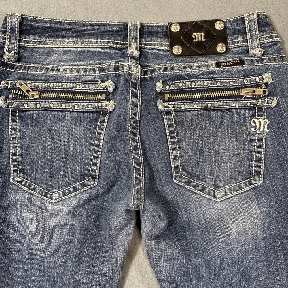 JEANS Miss Me WOMEN 30x27.5 LOW -Rise Ankle Skinny Stretch Bling GRUNGE